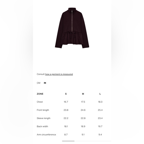 Zara NWT plum burgundy zipper drawstring tie waist peplum bomber jacket - Picture 11 of 11